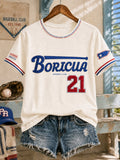 Women's Baseball Print T-shirt