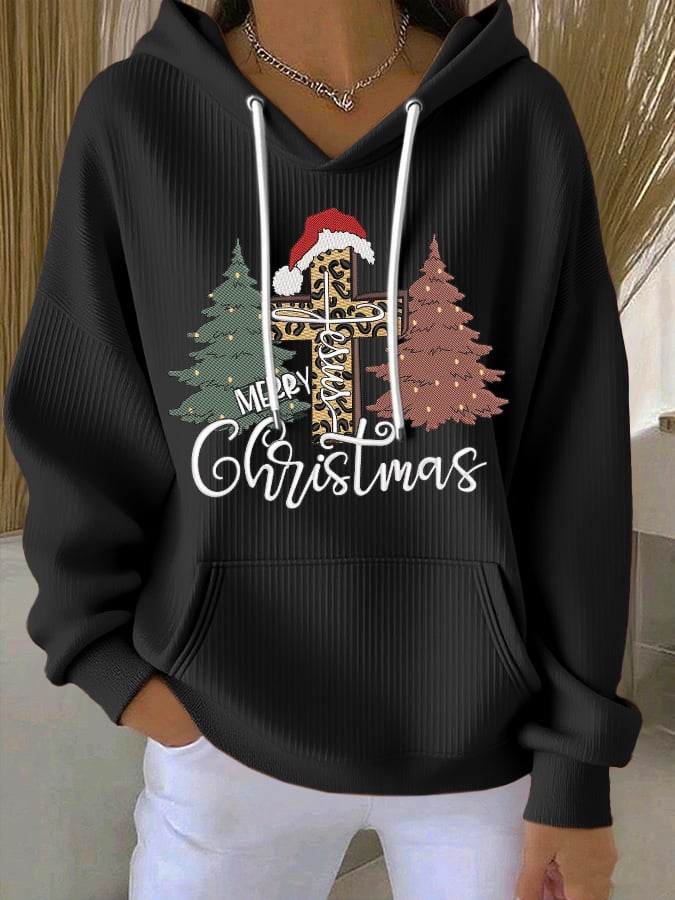 Women's Casual Print Long Sleeve Hooded Sweatshirt