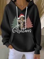Women's Casual Print Long Sleeve Hooded Sweatshirt
