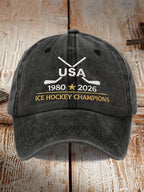 Unisex Hockey Print Baseball Cap