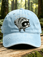 Retro Jimothy Raccoon Print Baseball Cap