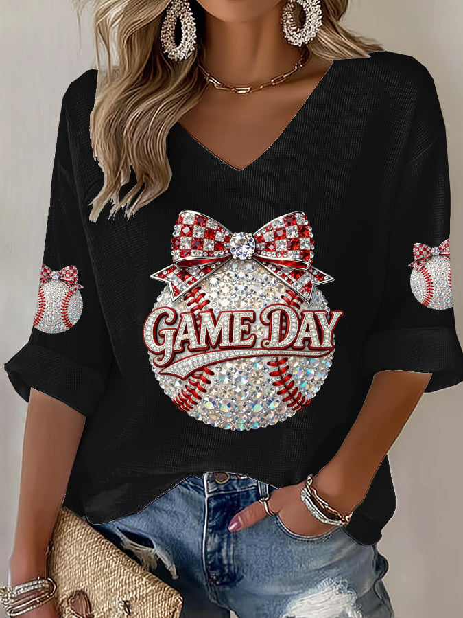Women's Baseball  Print T-Shirt