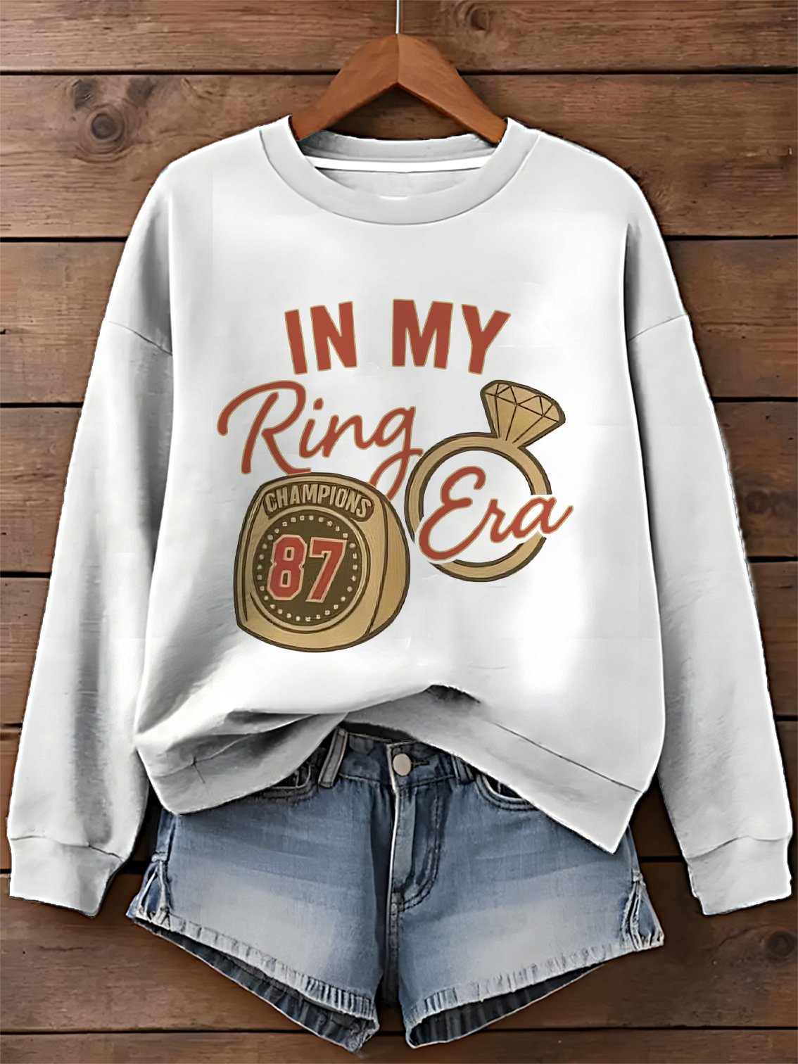 Women's In My Ring Era Print Round Neck Sweatshirt
