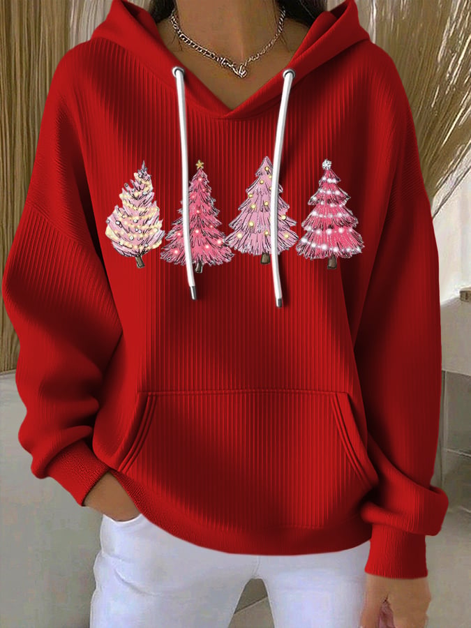 Women's Merry Christmas Print Casual Hoodie
