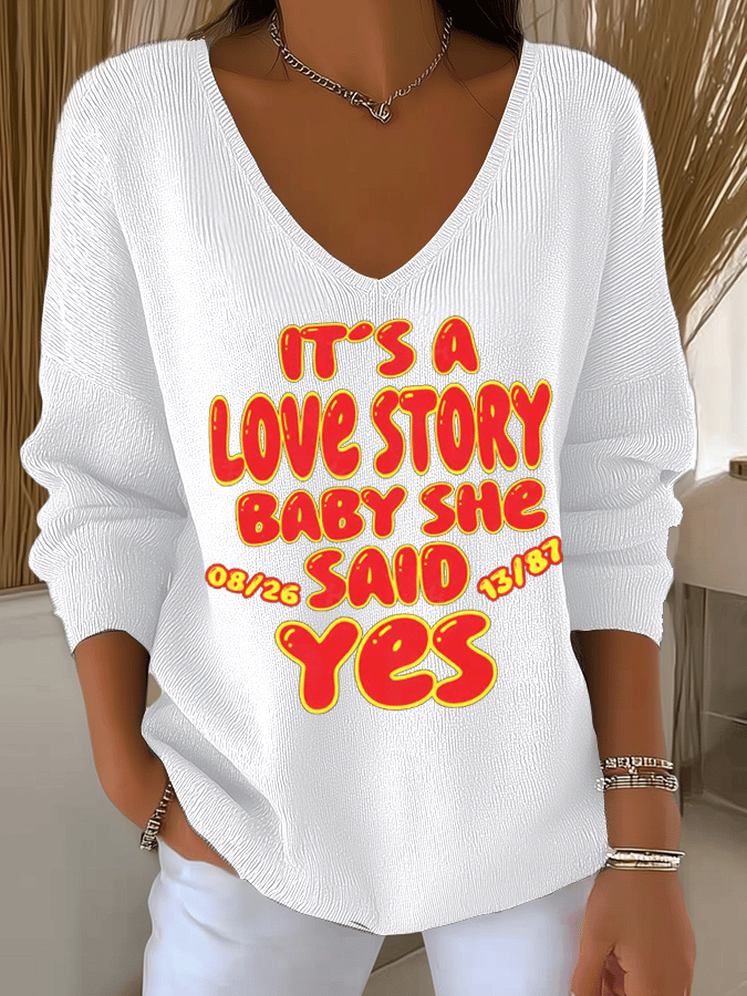 Women's Hot Spot Print Knit Long Sleeve Top
