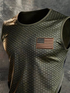 Men's Retro Independence Day Patriot Crew Neck Tank Top
