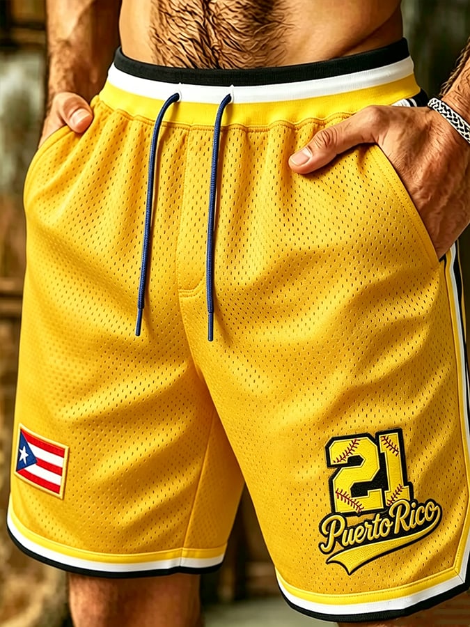 Men's Puerto Rico Baseball Printed Shorts