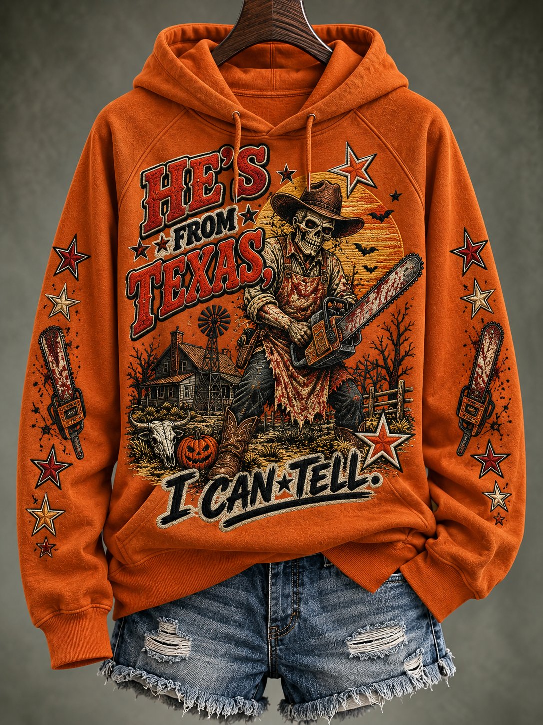 Women'S He's From Texas I Can Tell Print Top