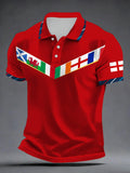 Men's Football Print Polo Shirt