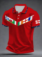 Men's Football Print Polo Shirt