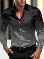 Men's Luxe Gradient Satin Long Sleeve Shirt