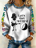 Women's Vintage Rock Tribute Print Casual Sweatshirt