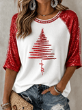Women's Christmas Pattern Patchwork Comfortable Sweatshirt
