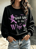 Women's Halloween Witch Print Sweatshirt