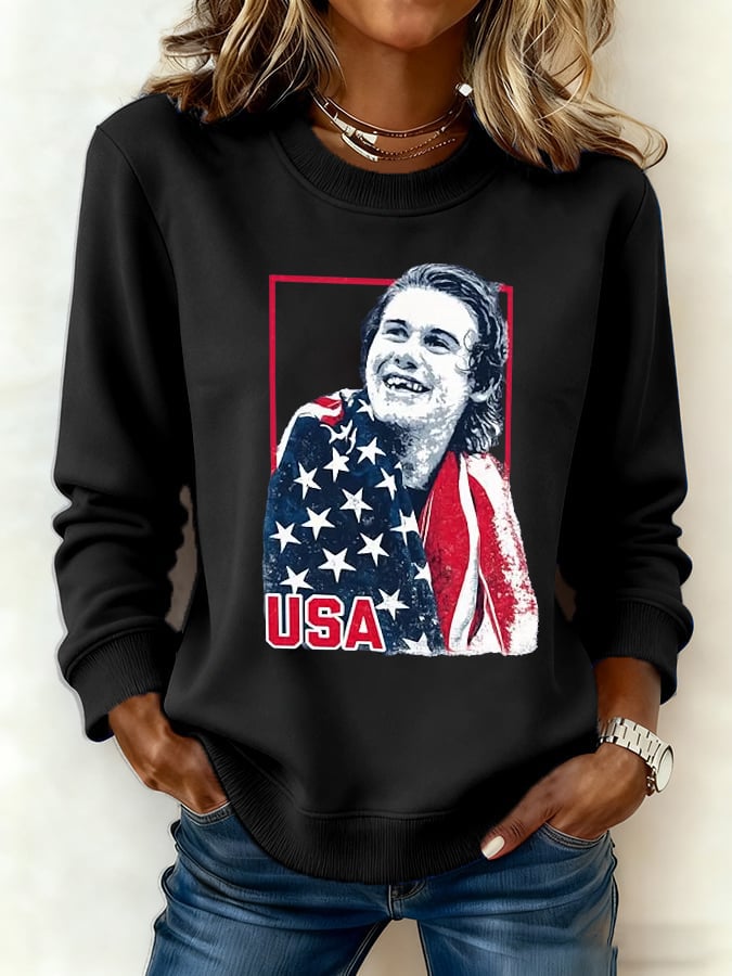 Women's Hockey Print Long-Sleeve Sweatshirt
