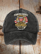 Unisex Hockey Print Baseball Cap