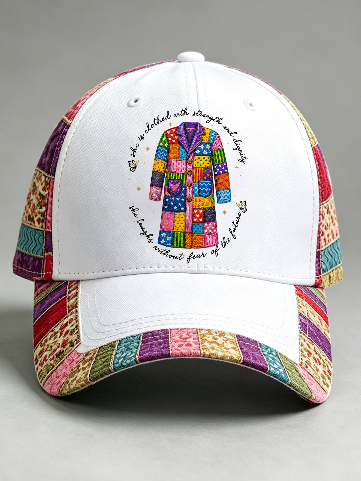 Unisex She Is Clothed With Strength And Dignity Patchwork Print Country Music Legend Tribute Baseball Cap