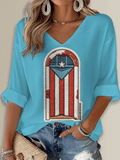 Puerto Rico Printed Long Sleeve Top