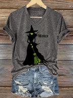 Women's Halloween Witch Print Casual T-Shirt