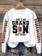 Women's That's My Grandson Out There Printed Casual Sweatshirt