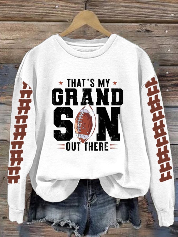 Women's That's My Grandson Out There Printed Casual Sweatshirt