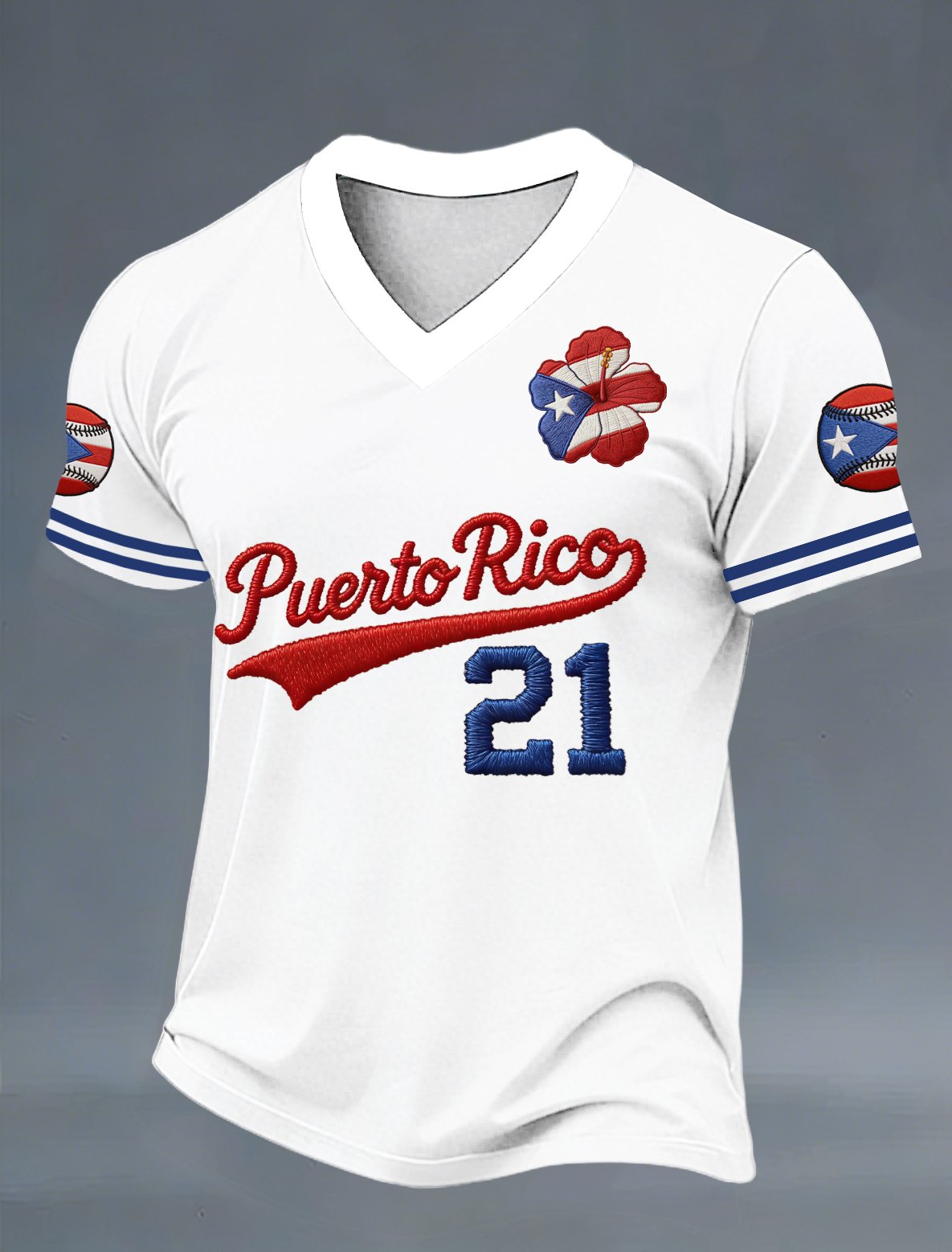 Men's Puerto Rico Baseball Printed T-shirts