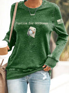 Women's Justice For GOODness Print Casual Sweatshirt
