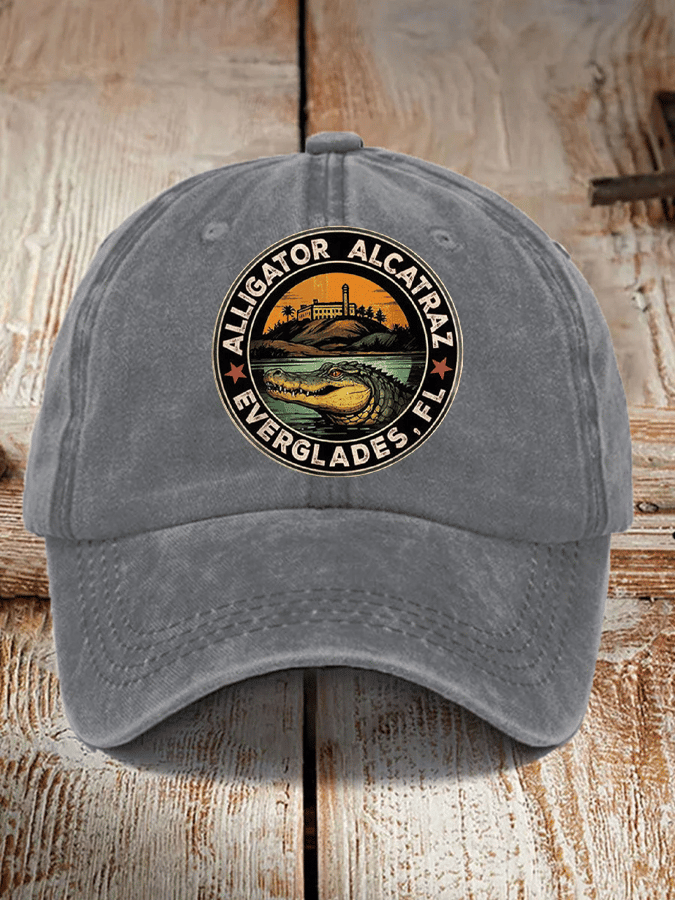 Alligator Alcatraz Funny Florida Everglades Dark Humor  Pride Baseball Cap