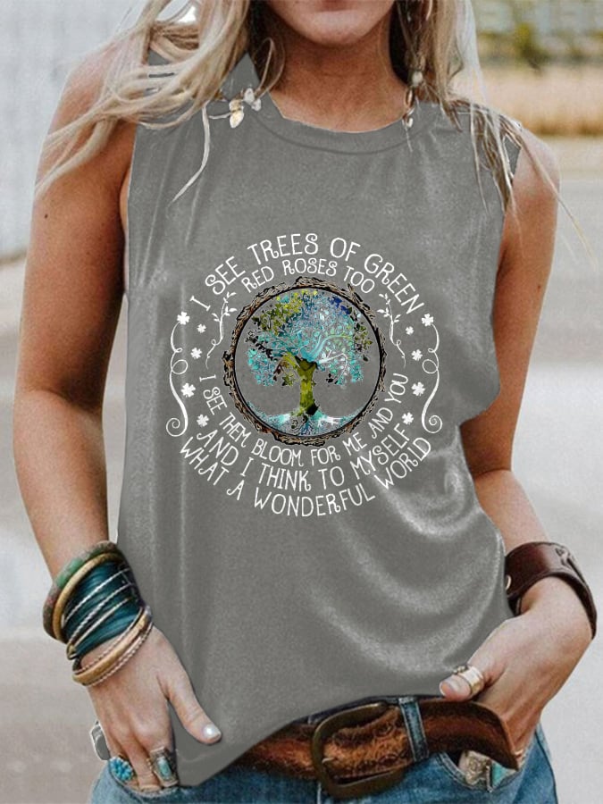 Hippie What A Wonderful World Crew Neck Vest