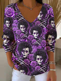 Horror Movies Halloween Art Printed Long Sleeve Top