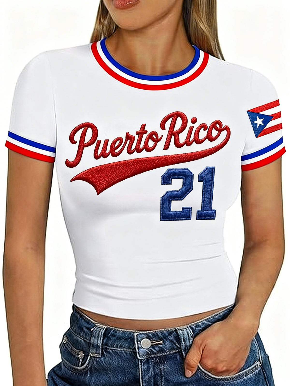 Women's Puerto Rico Baseball Print Shirt