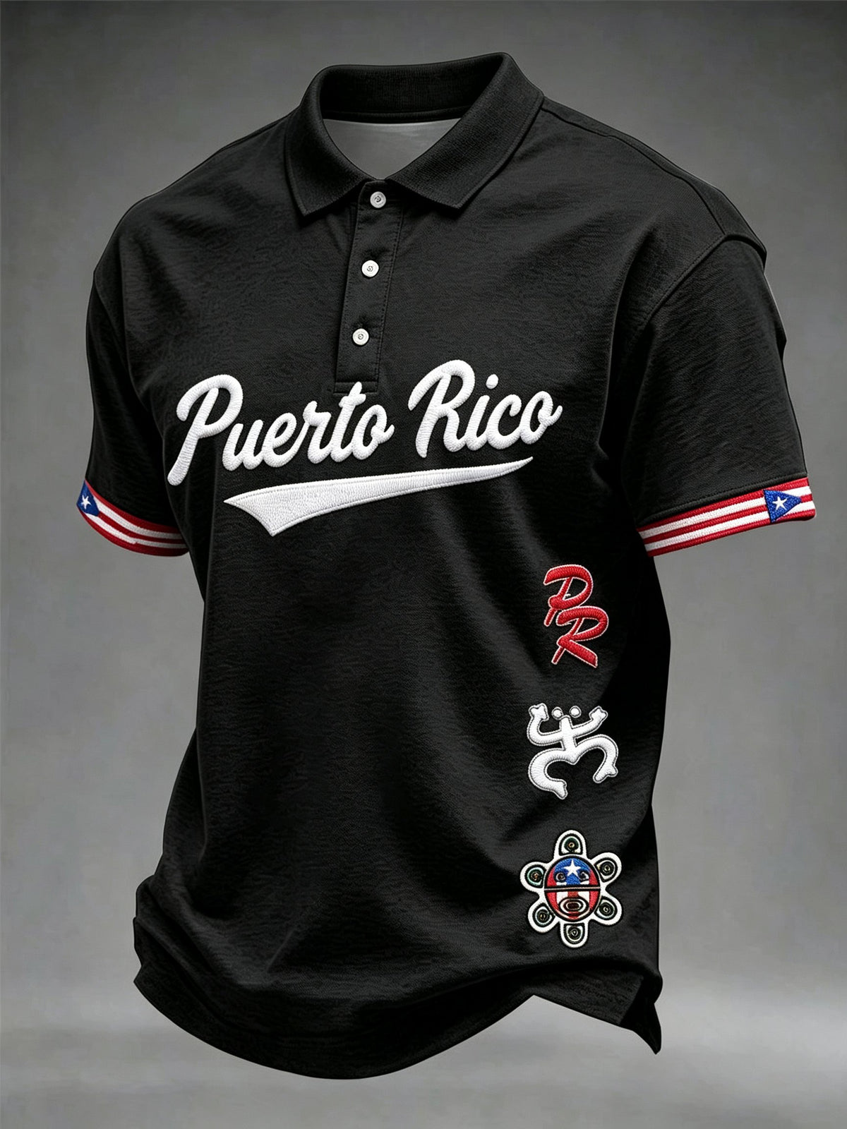 Men's Puerto Rico Print Casual Polo