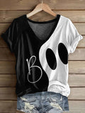 Women's Halloween Boo Print T-Shirt
