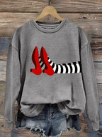 Women's Halloween Red Shoes  Print Sweatshirt
