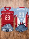 Women's Puerto Rico Baseball Print Shirt