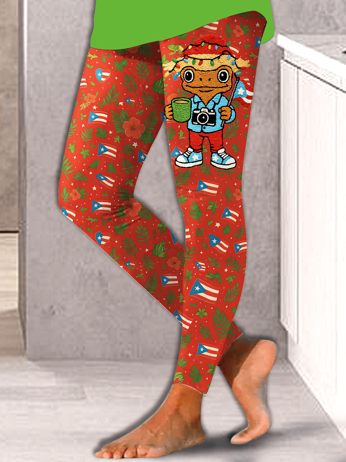 Puerto Rico Coquito and Three Kings Printed Leggings