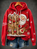 Women's Fun Christmas Santa Gift Zip-Up Hoodie
