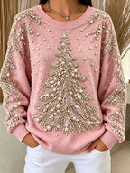 Women's Christmas Tree Print Pullover Sweatshirt
