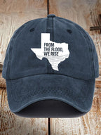 Retro Texas Strong From The Flood, We Rise Print Baseball Cap