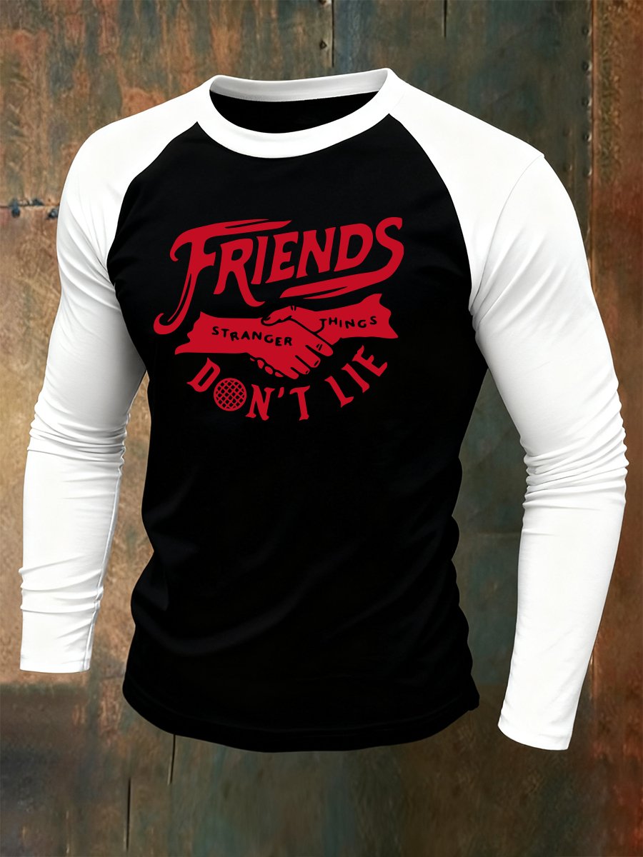 Men's Friends Don't Lie Raglan Long-Sleeve T-Shirt