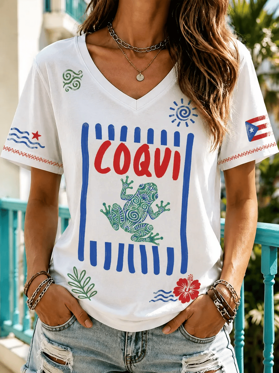 Women's Puerto Rico Pride Art Printed T-shirt