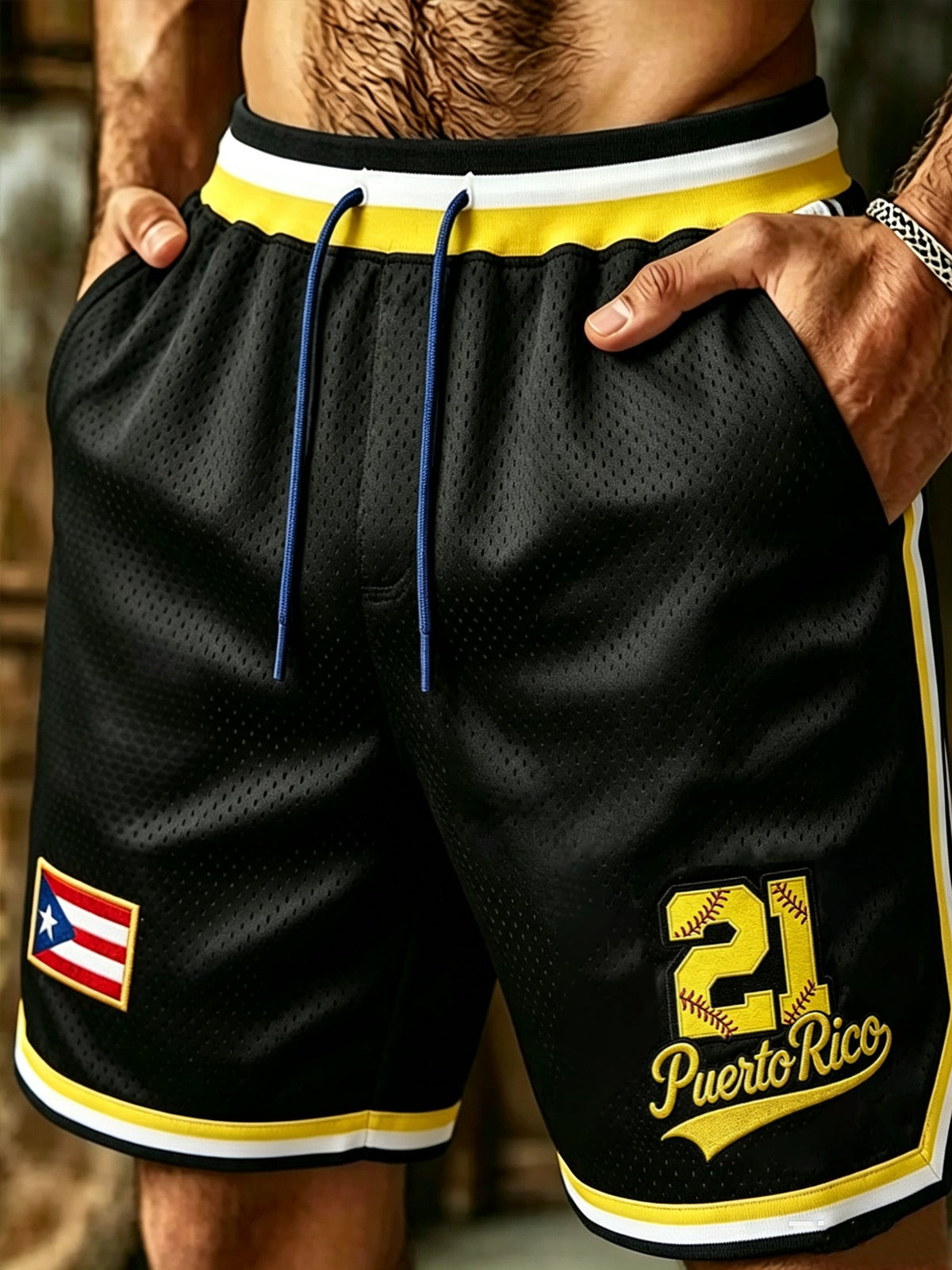 Men's Puerto Rico Baseball Printed Shorts