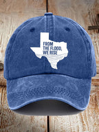 Retro Texas Strong From The Flood, We Rise Print Baseball Cap