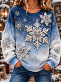 Women's Casual Christmas Print Long-Sleeved Sweatshirt