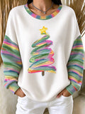 Women's Christmas Print Cozy Waffle Top