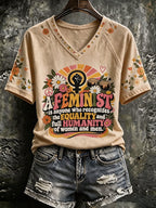 Printed T-Shirt By Someone Who Believes In Gender Equality And Acknowledges That Both Men And Women Possess Complete Humanity