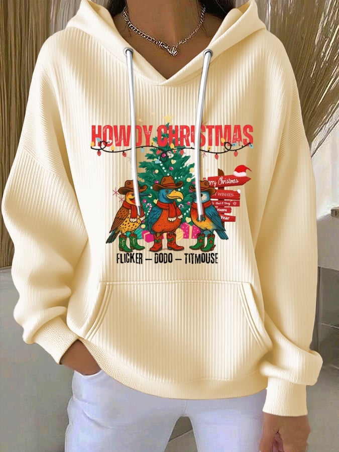 Women's Christmas FDT Animal Bird Print Sweatshirt