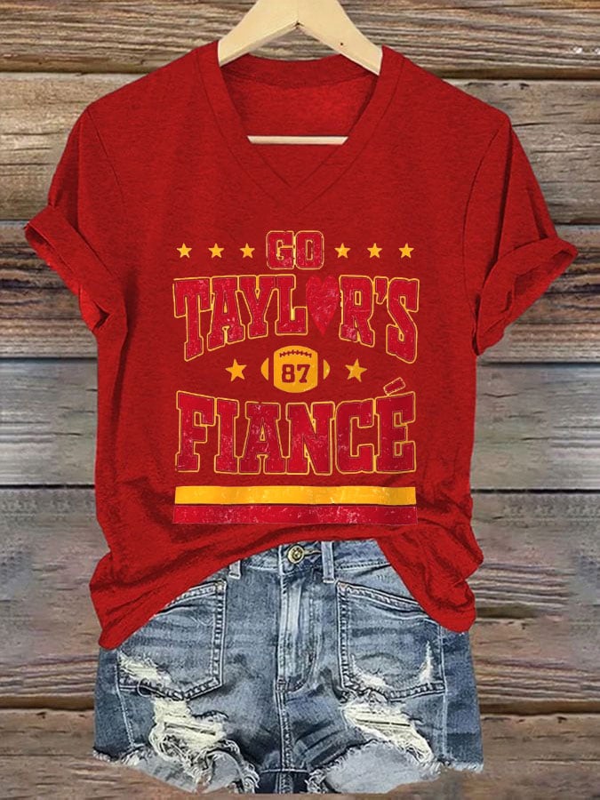 Women's Engaged Print Casual T-Shirt
