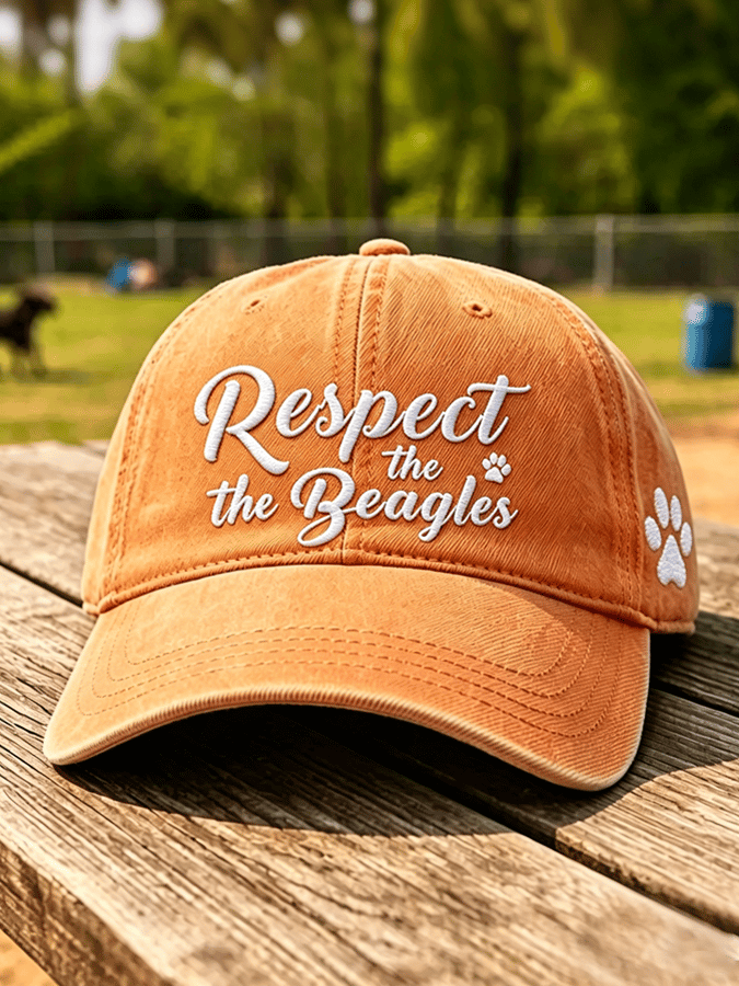 Unisex ”Respect the Beaglesâ€?Washed Retro Baseball Cap