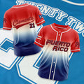 Women's Puerto Rico Baseball Printed Baseball Jersey